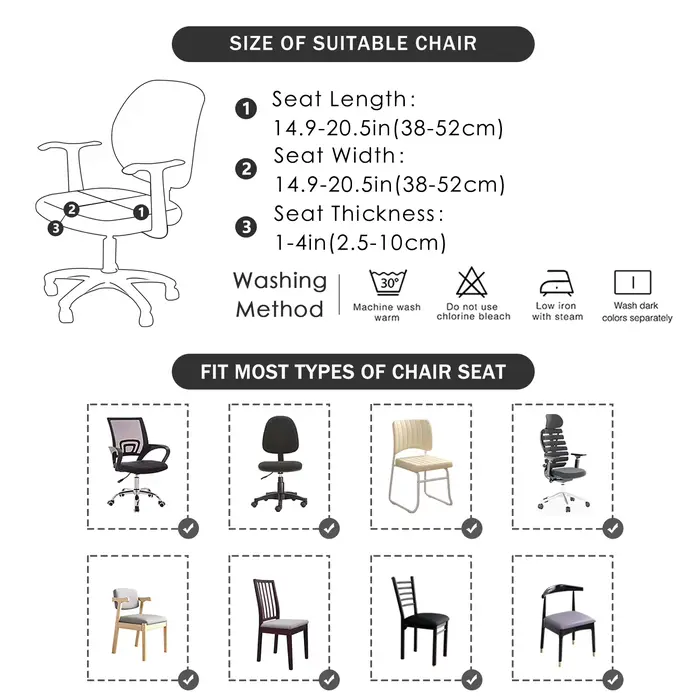 Housse de siège de chaise de bureau extensible