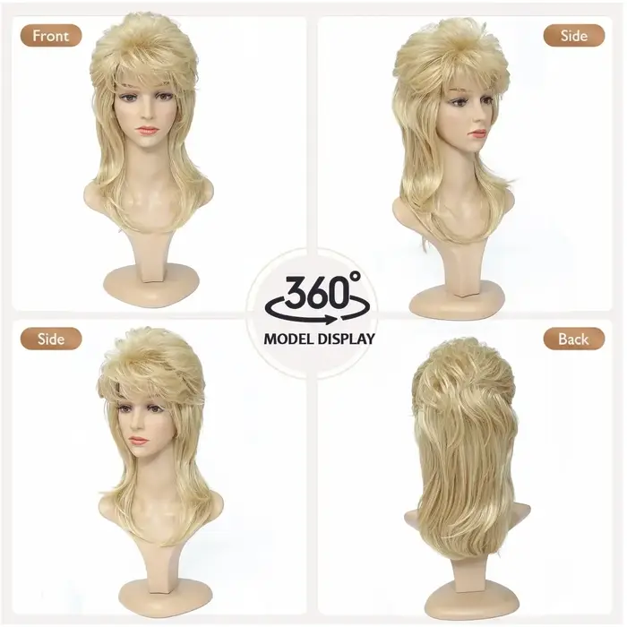 Perruques mulet pour femmes Joe Dirt Emo perruque 80s 90s Costumes fantaisie accessoire de fête Cosplay