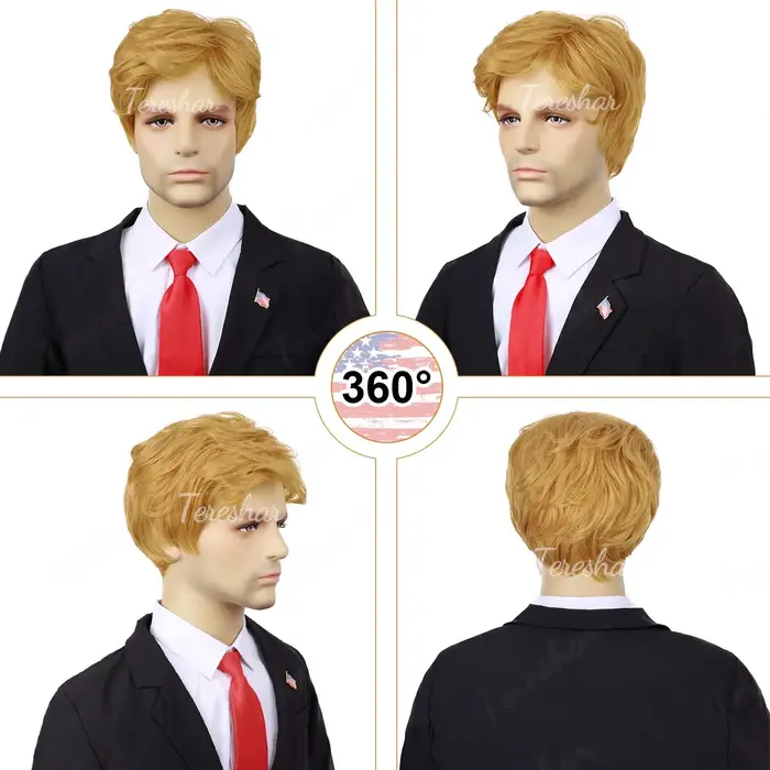 Perruque blonde synthétique pour costume pour hommes