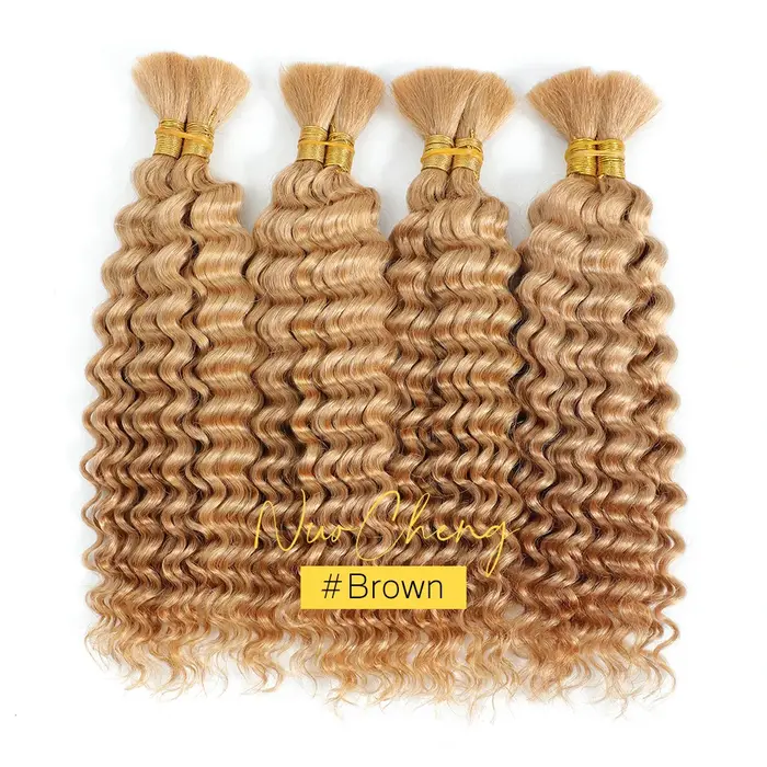 2 lots de cheveux humains à tresser pour tresses bohèmes