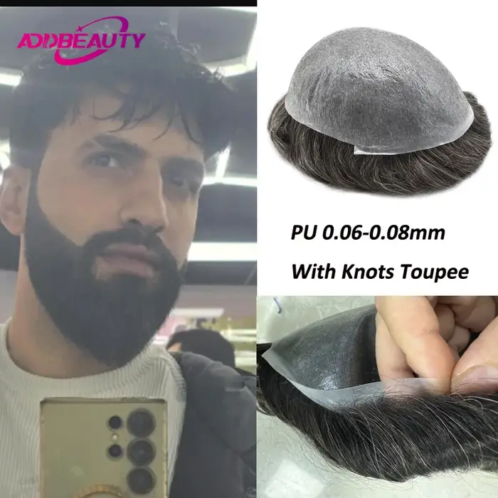 Prothèse capillaire pour homme en PU ultra-fin 0