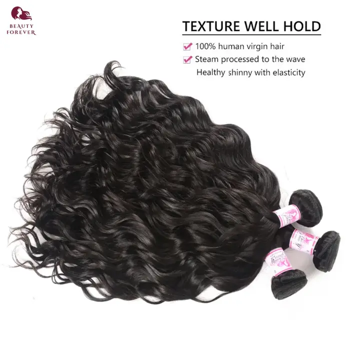 Beautyforever péruvien vague naturelle cheveux humains tisse 2/3 paquets Grade 12A