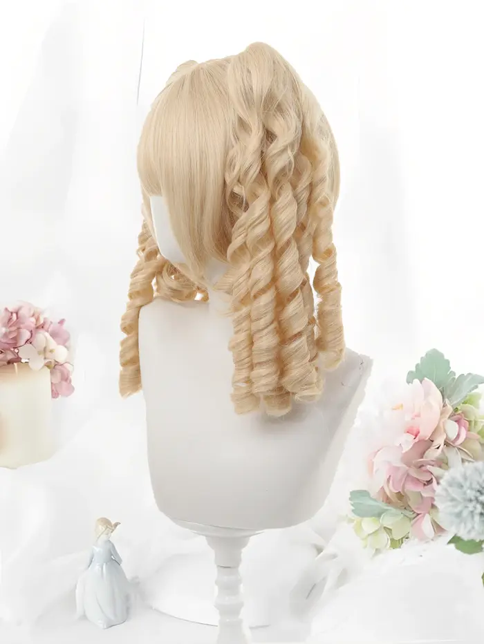 OLACARE naturel Blonde jaune longs ondulés perruques de cheveux synthétiques avec frange femmes vague de corps Afro