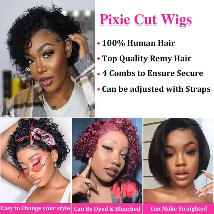 Perruque Pixie Cut en dentelle