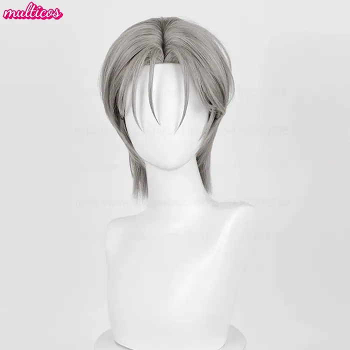 Jusqu'à la perruque de Cosplay Alien Stage Cosplay argent gris résistant à la chaleur cheveux specta