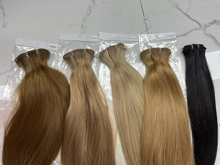 Genius trame droite brésilienne 100% naturel cheveux humains paquets Double dessiné Invisible Extensions
