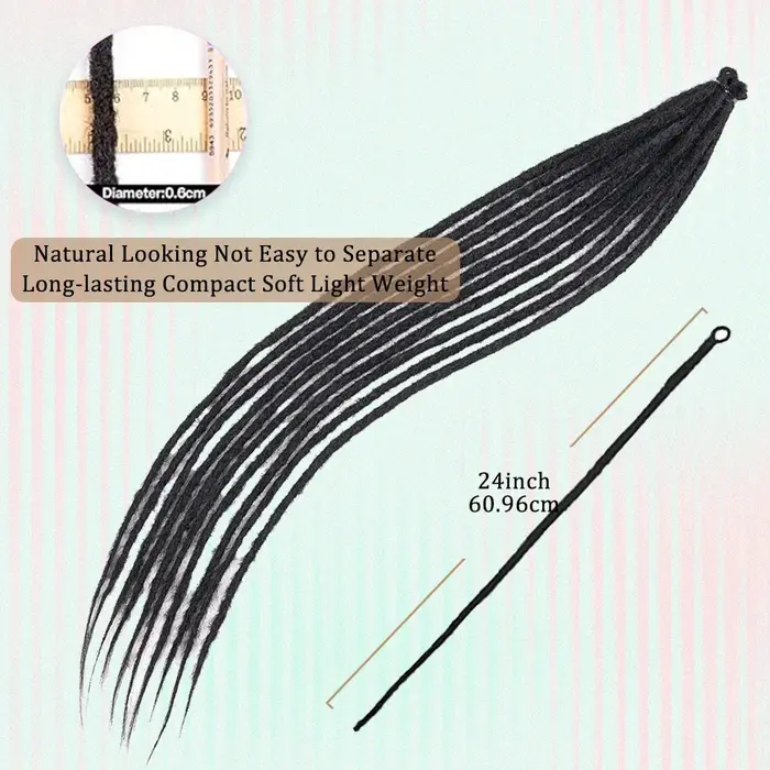 Extensions de Dreadlock synthétiques 10 racines/paquet Hippie dreads à une extrémité Ombre Loc