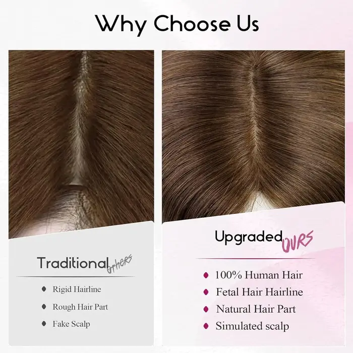 Extensions de cheveux humains blonds mélangés bruns avec frange