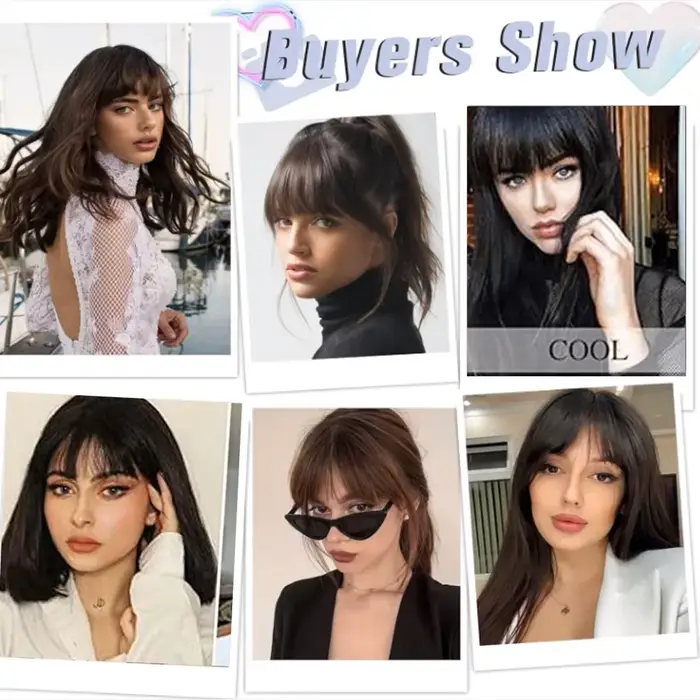 Frange cheveux Extension synthétique pince