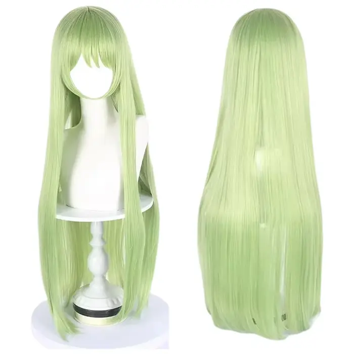 Perruque synthétique longue et droite de haute qualité, verte, pour cosplay de personnage de bande dessinée, perruque pour reality show