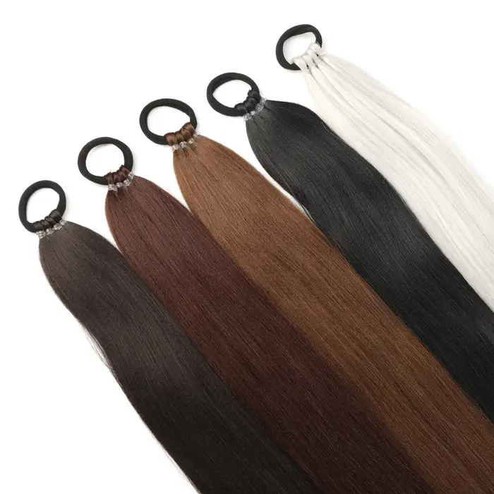Queue de cheval droite synthétique de 28 pouces avec Extensions de cheveux élastiques à la mode pour