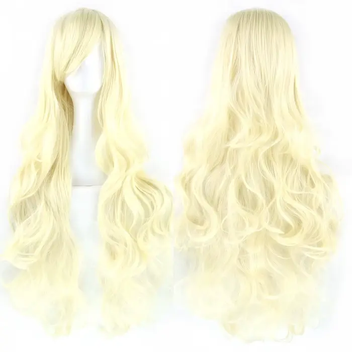 Soowee cheveux synthétiques longs bouclés perruque verte postiche rose noir fête cheveux Cosplay per