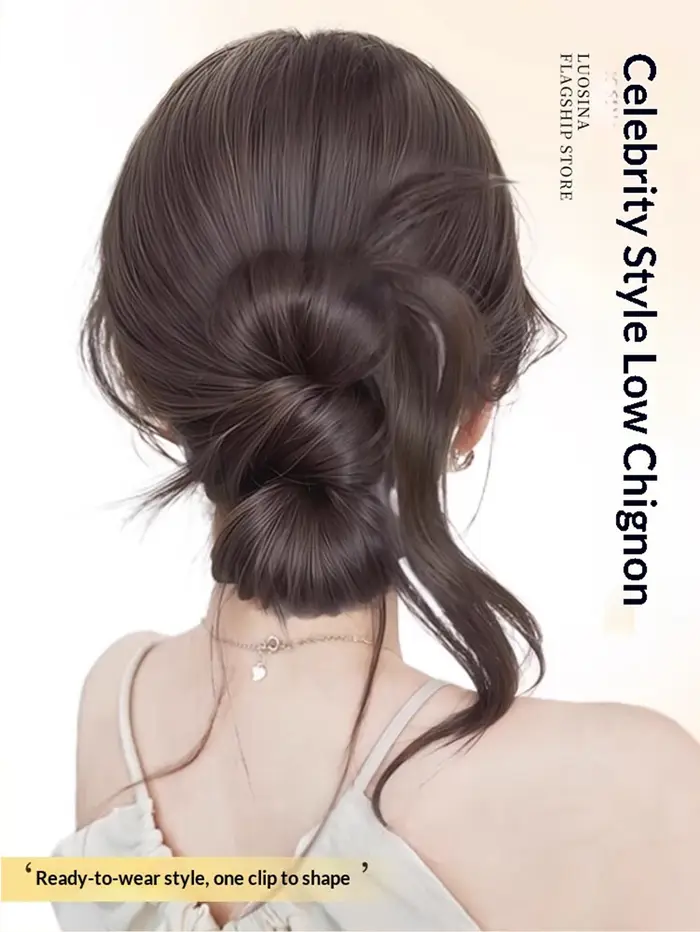 Extensions de cheveux synthétiques à clipser sur le côté