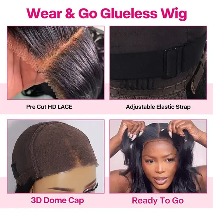 Perruque Lace Frontal Wig naturelle sans colle HD, cheveux lisses, pre-plucked, 5x5, prêt à porter, 