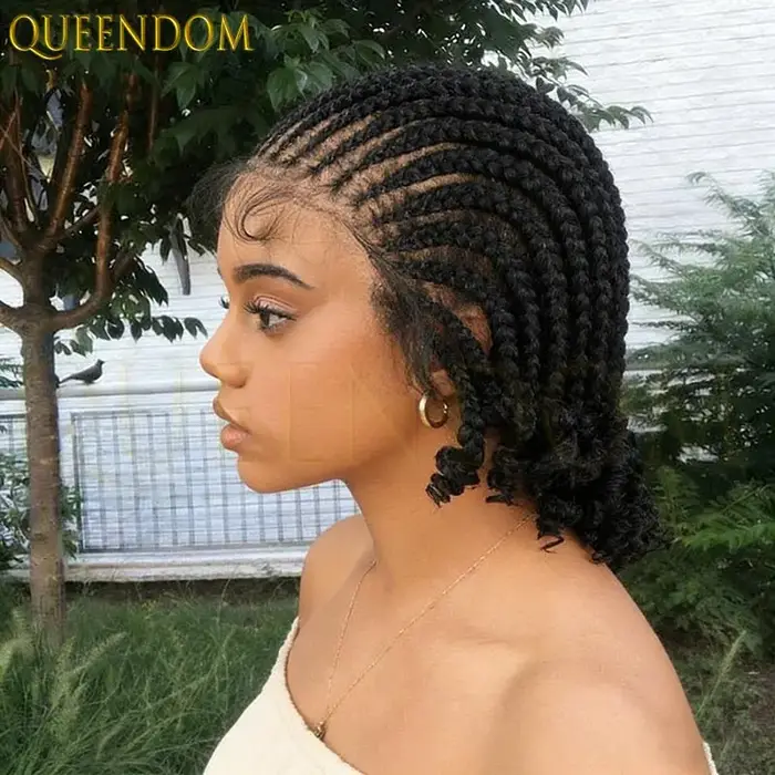 Perruque synthétique courte tressée Bob