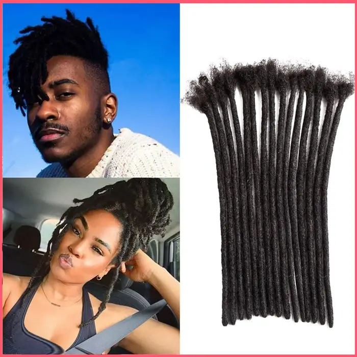 Extensions de dreadlocks 0,8 cm de largeur, extensions de locs synthétiques pour hommes/femmes, exte