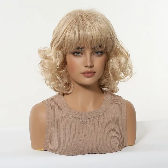 LOUIS FERRE – perruques synthétiques courtes bouclées blondes naturelles