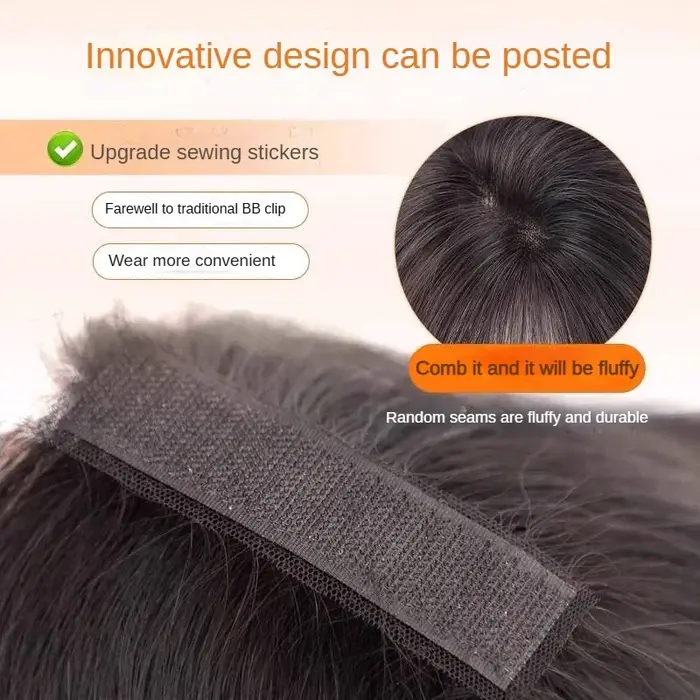 Frange de cheveux humains avec sangle à crochet et boucle