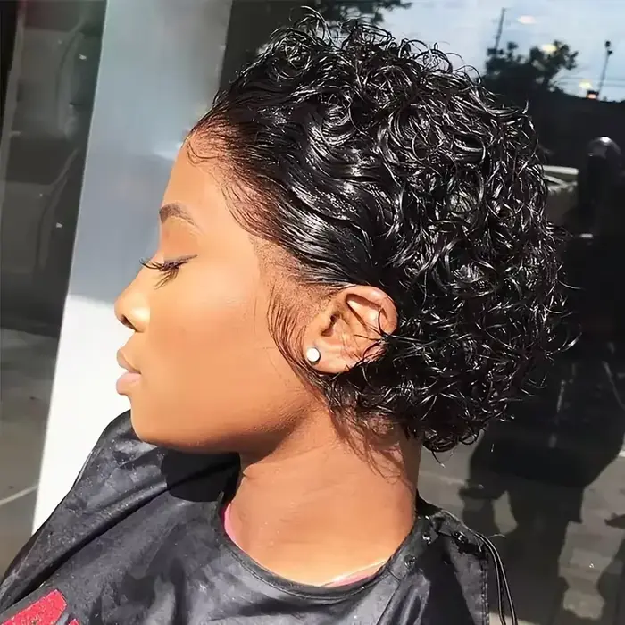 Cheveux péruviens partie latérale perruque