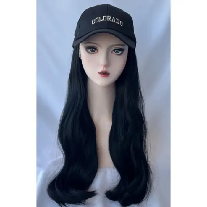 Perruque noire longue et grande vague pour femme