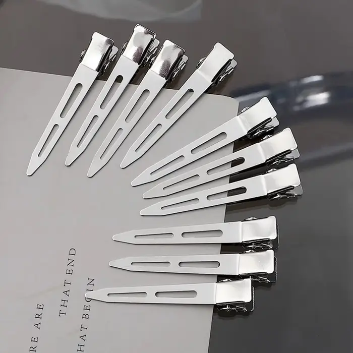 Épingles à Cheveux Professionnelles en Métal Argenté pour Salon de Coiffure