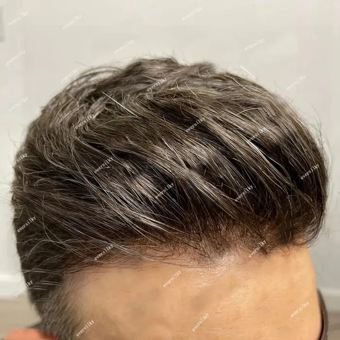 1B65 1B80 délié naturel noir gris 1B50 Durable 0.1mm Injection peau mince brun hommes toupet système