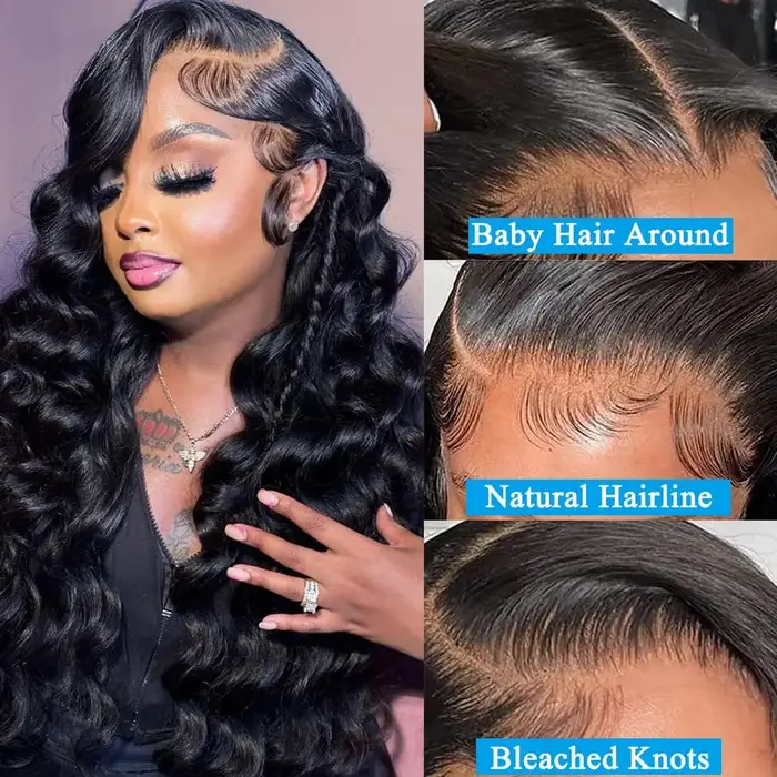 Extensions brésiliennes Body Wave avec closure en dentelle 13x4, cheveux humains véritables, 3 mèche