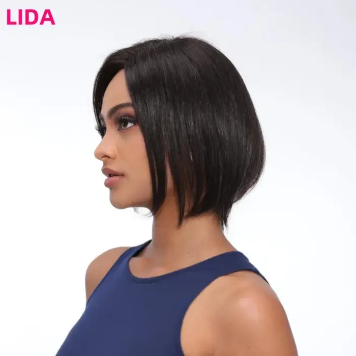 Lida cheveux humains perruque courte pour les femmes