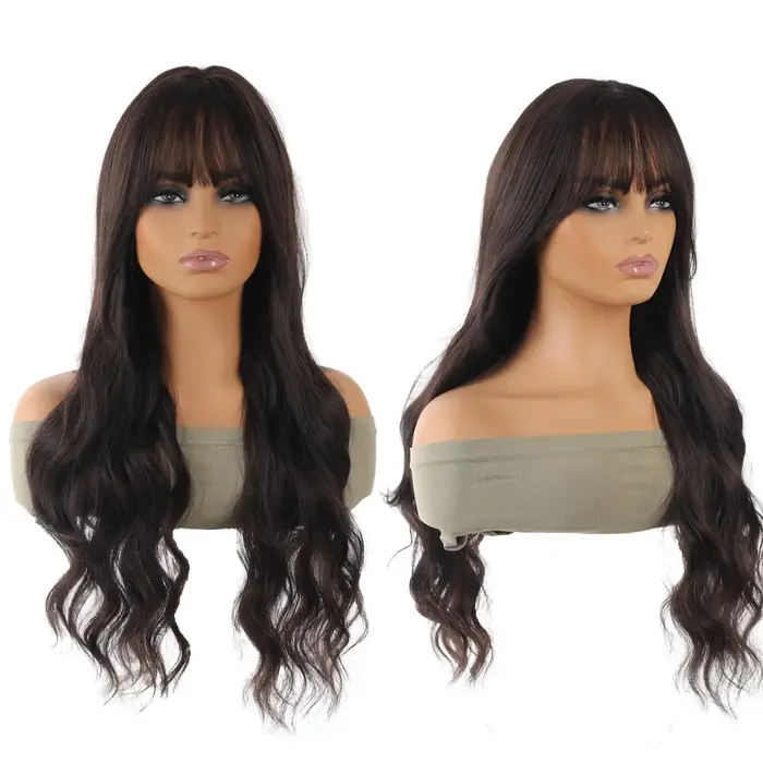 Cheveux longs et raides en lin ultraviolet synthétique avec THES
