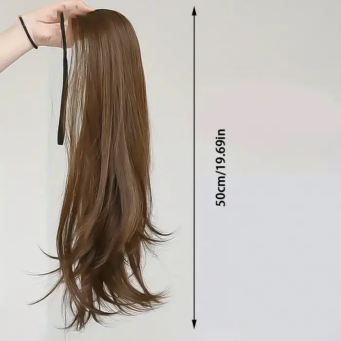 Postiche synthétique longue queue de cheval Extensions de cheveux noir brun perruques pour les femmes chaleur Reistan