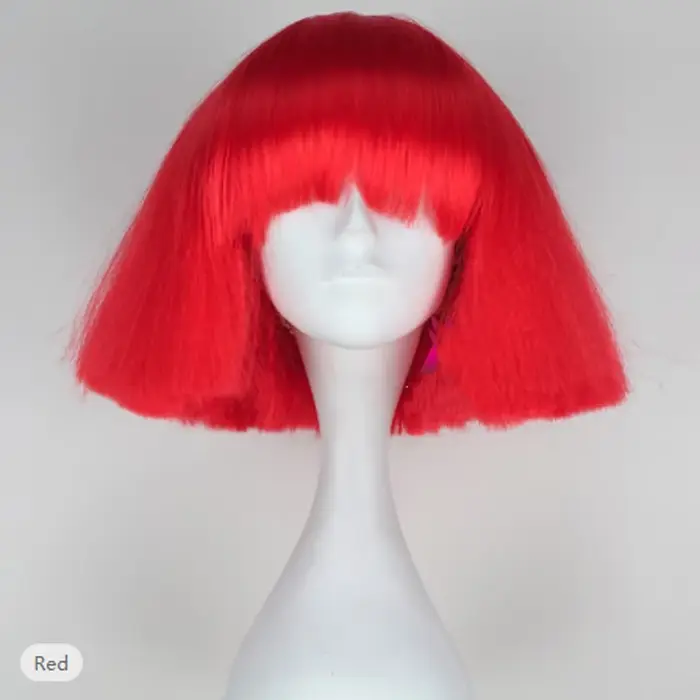 HAIRJOY Lady Gaga Cosplay perruques droite Bob court brun foncé argent gris blond