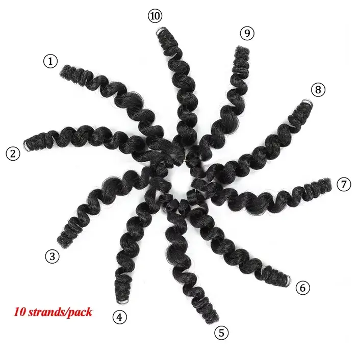 Ombre tressage cheveux Jumpy baguette Curl Crochet tresses synthétique Crochet Extension de cheveux 