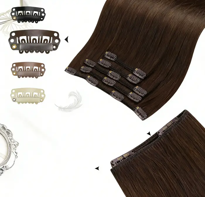 Moresoo Clips à pression en forme de U pour Extensions de cheveux 100 pièces