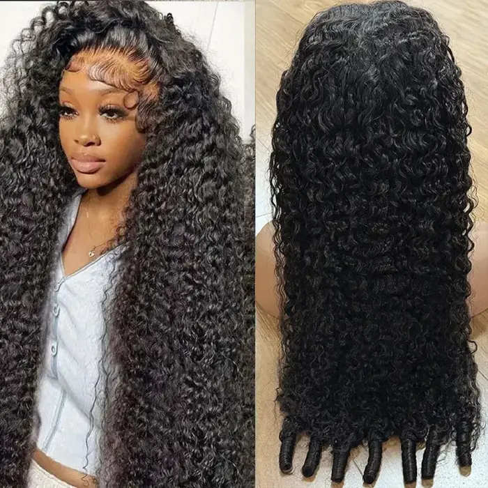 Perruques de cheveux humains ondulés bouclés birmans sans colle, prêtes à porter, mise à niveau de l