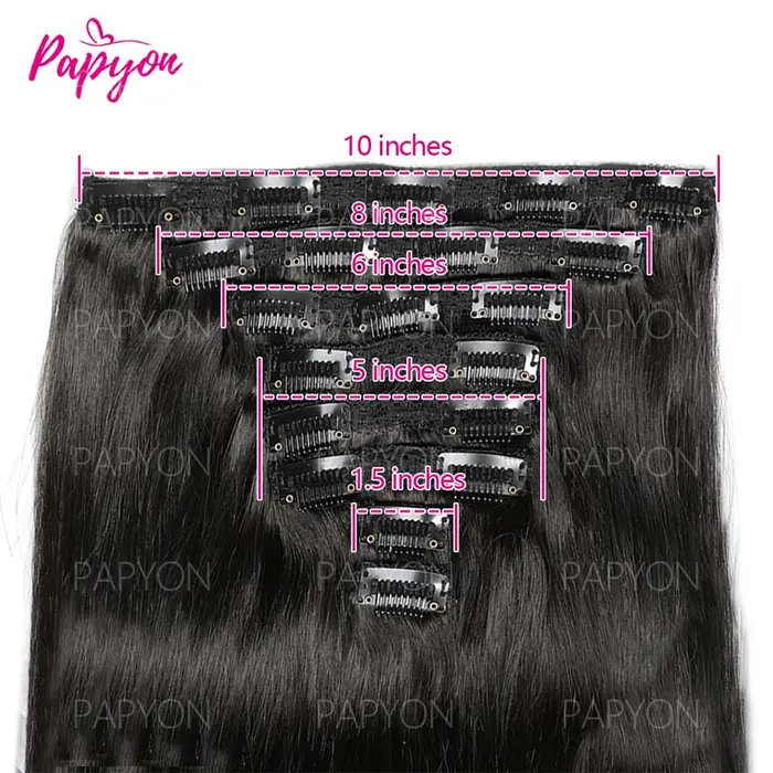 Clip in Hair Extension Human Hair 22 24 26 28 Pouces Extension Clip Cheveux Humains Extensions Cheve