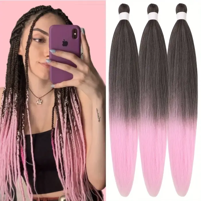 Extensions de cheveux synthétiques pré-étirées de 26 pouces pour tresses afro au crochet