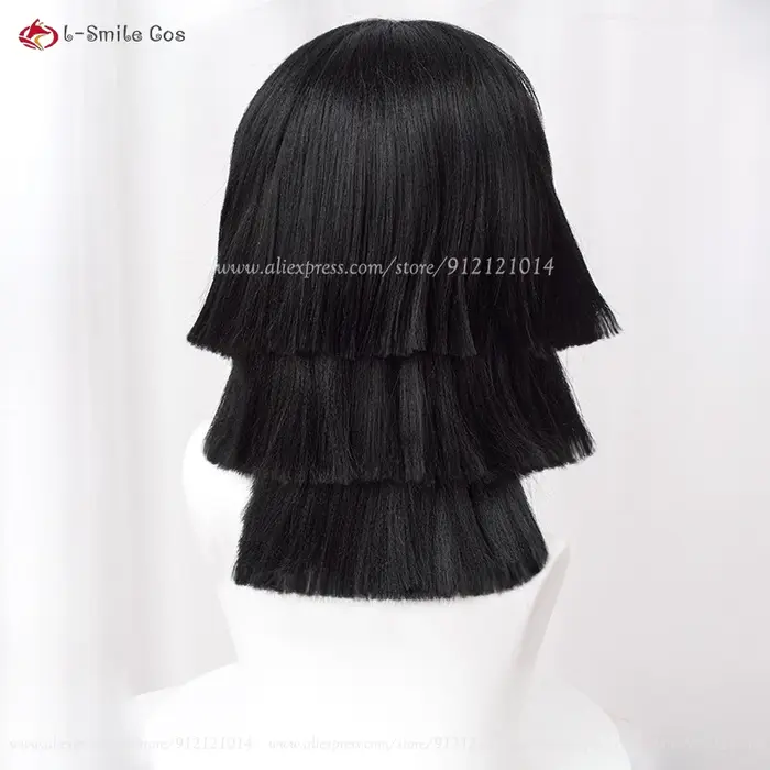 Perruque de Cosplay synthétique courte de 40cm
