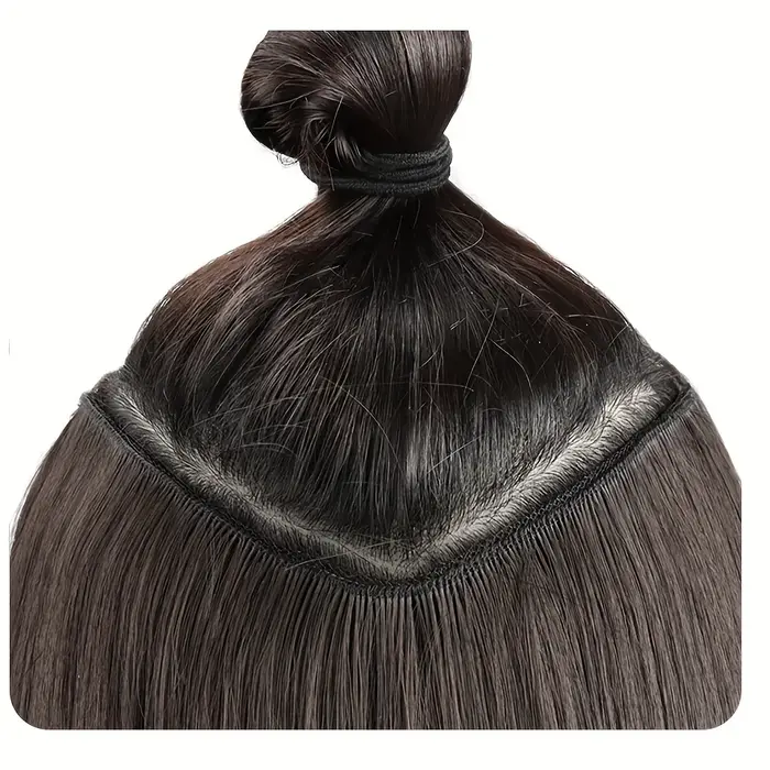 Extensions de cheveux synthétiques longues et lisses avec Clip en une seule pièce