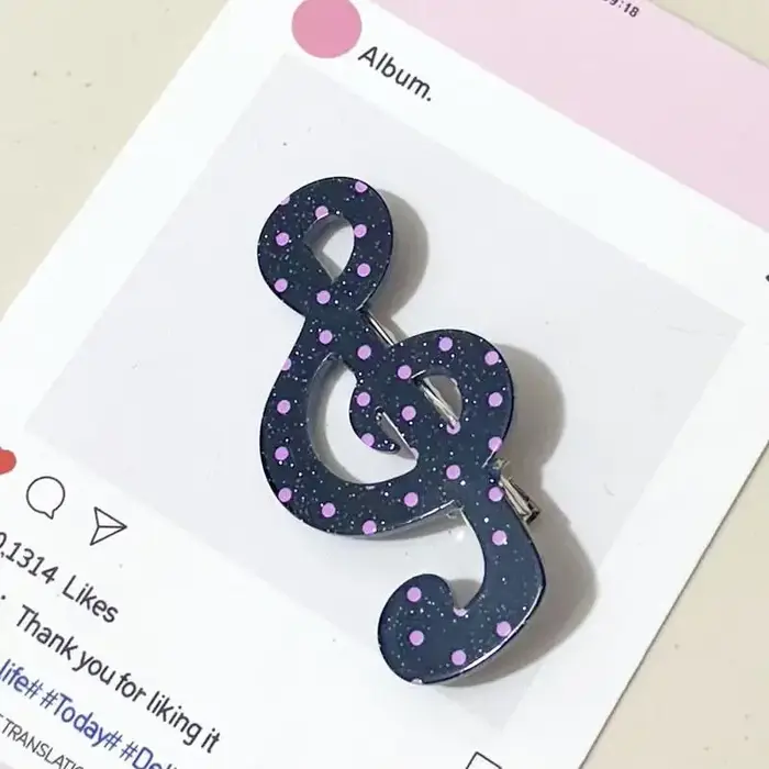 Barrettes à rayures et motifs musicaux pour filles