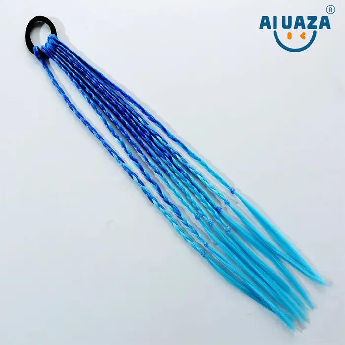 AIUAZA Extensions de cheveux tressés colorés pour enfants perruque colorée pour filles queue de cheval accessoires
