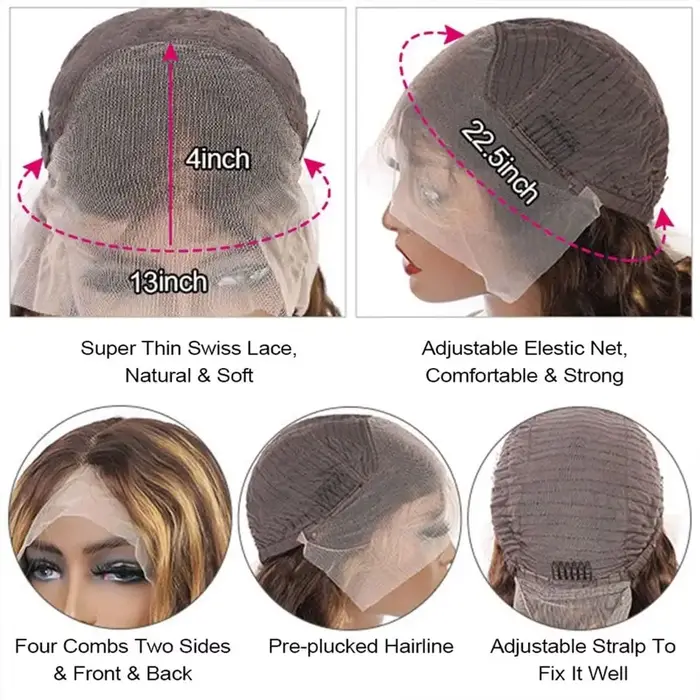 Perruque de Cheveux Naturels Bouclés, avec Dentelle Transparente HD, 13x6, 13x4, 30 Pouces