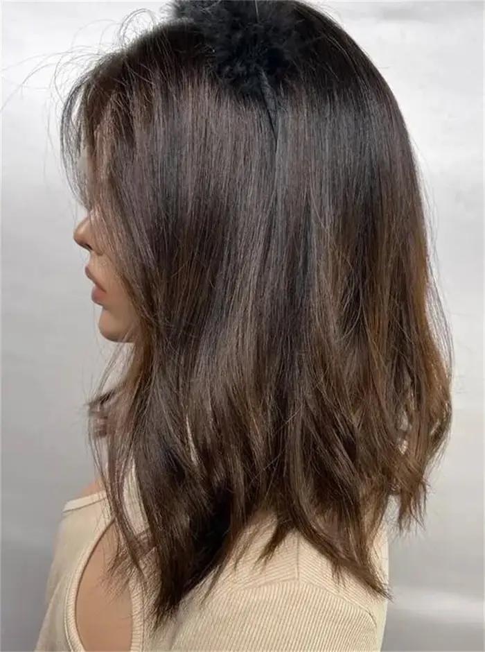 Perruque Lace Front Wig synthétique ombrée brune blonde 13x4 HD pour femme, perruque ondulée naturel