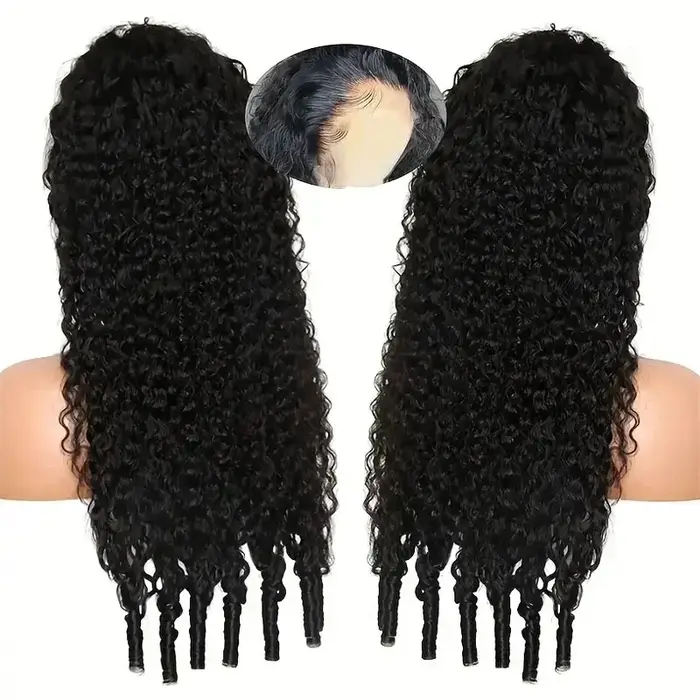 7x5 birman bouclés sans colle perruques cheveux humains 250% Permium 13x6 vague profonde dentelle av