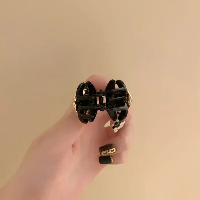 Mini pinces à cheveux camélia noir pour femmes et filles