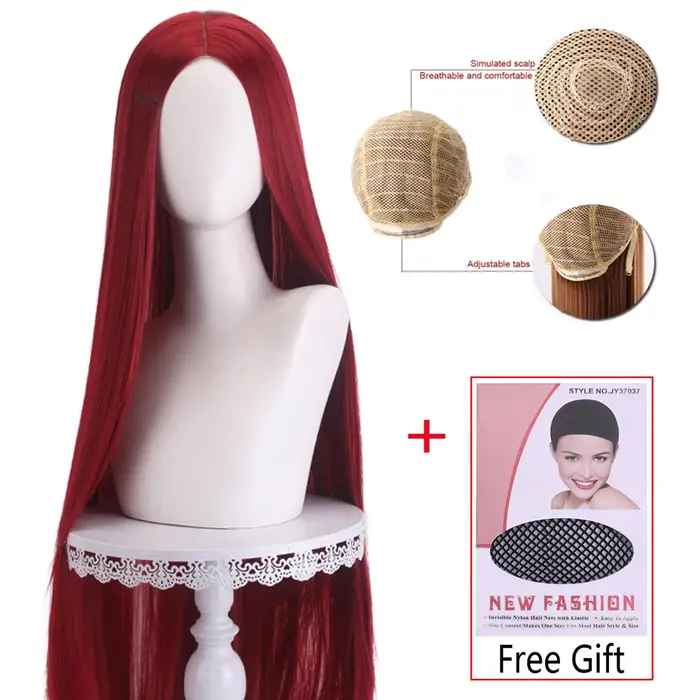 Perruque de Cosplay synthétique longue et lisse