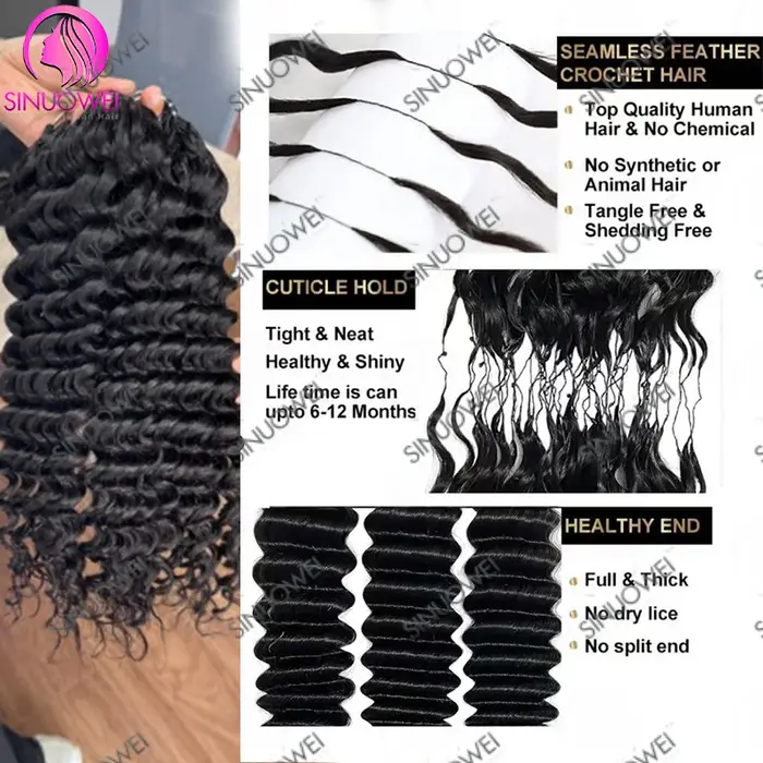 Extensions de cheveux humains au crochet