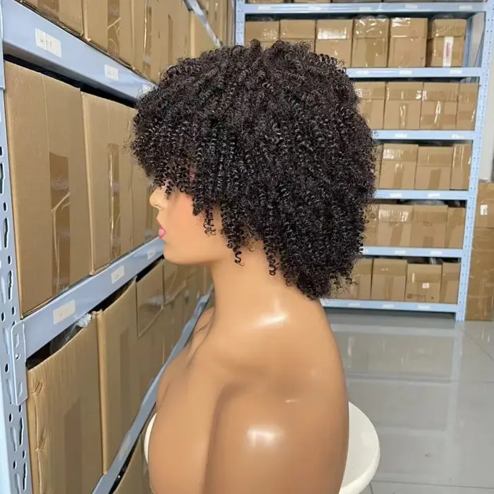 Perruque afro bouclée en cheveux humains de qualité supérieure