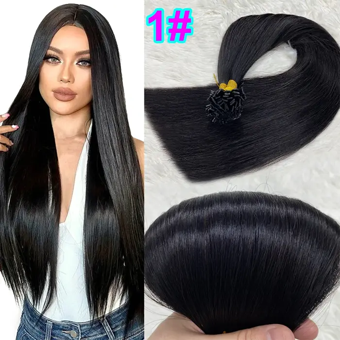 Extension de cheveux humains droits à pointe plate par Capsules de kératine de Fusion 0.8g/ 1g/brin 50pcs