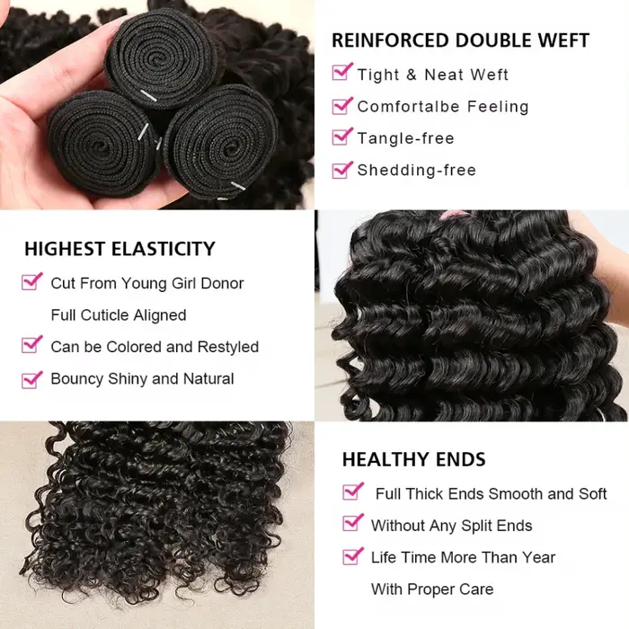 Extensions de cheveux naturels noirs de 40 pouces, 1/3/4 pièces, longues, en cheveux humains Remy br