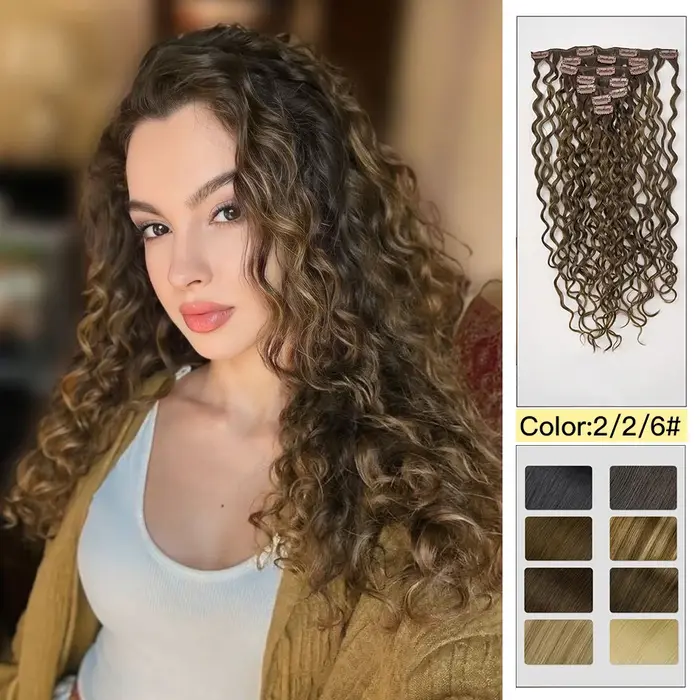 Yelo pince bouclée dans les Extensions de cheveux vrais